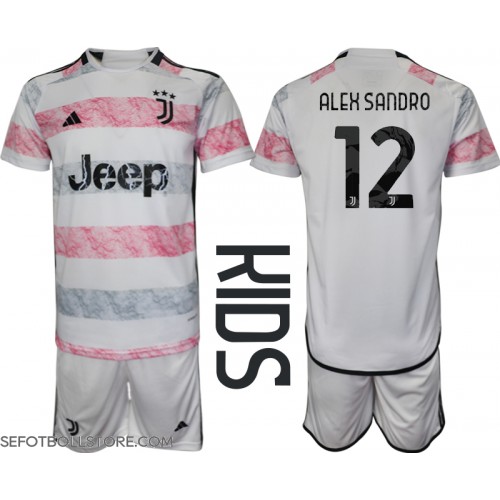 Juventus Alex Sandro #12 Replika babykläder Bortaställ Barn 2023-24 Kortärmad (+ korta byxor)